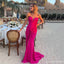 Sexy Hot Pink Mermaid Slit Maxi Long Party Prom Dresses,Evening Dress,13549