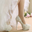 Women's Wedding Shoes Decorative Heel Wedding Heels Bridal Shoes With Beading