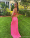 Sexy Pink Mermaid Spaghetti Straps Long Party Prom Dresses Ideas,Evening Gowns,13875