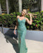 Sexy Mermaid Spaghetti Straps V-neck Long Party Prom Dresses With Split,13311