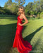 Sexy Red Mermaid One Shoulder Maxi Long Party Prom Dresses,Evening Dress,13463