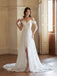 Sexy A-line Cold Shoulder Side Slit Handmade Lace Wedding Dresses,WD808