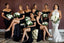 Mismatched Sexy Black Mermaid Side Slit Maxi Long Wedding Guest Bridesmaid Dresses,WG1751