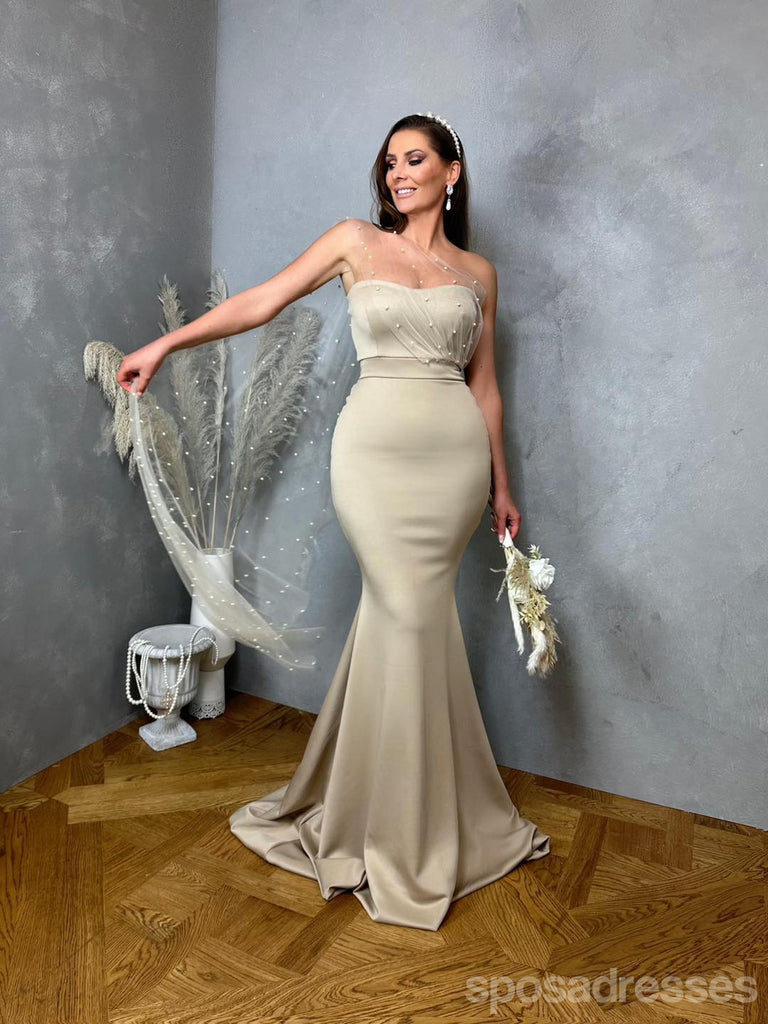 Elegant Mermaid Sweetheart Maxi Long Wedding Guest Bridesmaid Dresses,WG1718