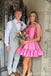 Cute Pink A-line Mini Short Prom Homecoming Dresses,Party Dress,CM1016