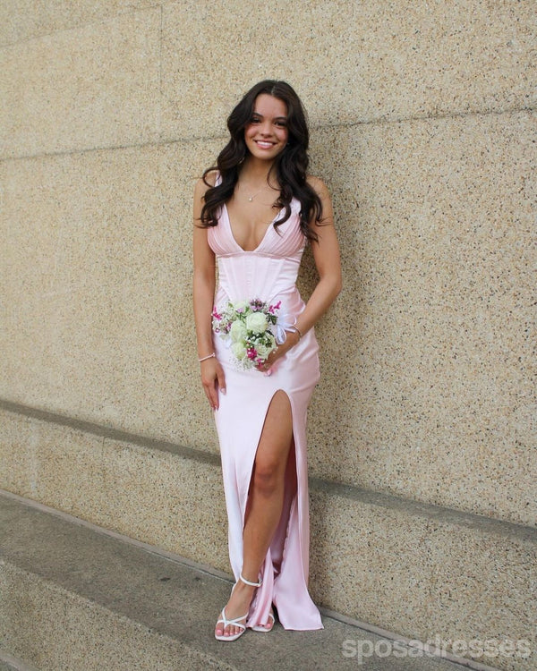 Sexy Pink Mermaid V-neck Maxi Long Party Prom Dresses To Impress,Eveni – SposaDresses