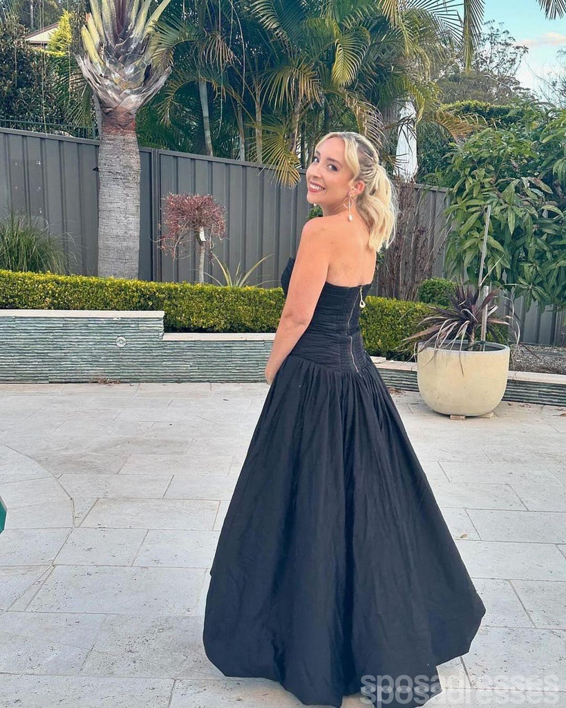Pretty Black A-line Strapless Maxi Long Party Prom Dresses Ideas,Eveni SposaDresses Pretty Black A-line Strapless Maxi Long Party Prom Dresses Ideas,Eveni SposaDresses