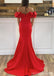 Elegant Red Mermaid Off Shoulder Maxi Long Party Prom Dresses,Evening Dress,13404