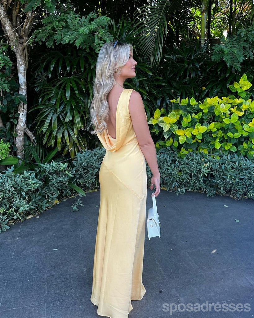 Sexy Yellow Mermaid V-neck Long Party Prom Dresses Ideas,Evening Gowns,13724