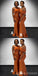 Burnt Orange Mermaid Sleeveless Maxi Long Mismatched Bridesmaid Dresses,WG1702
