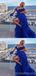 Sexy Blue Off Shoulder A-line High Slit Maxi Long Party Prom Dresses,Evening Dress,13504