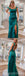 Popular Green Mermaid Square Neckline Side Slit Long Party Prom Dresses,Evening Dress,13385