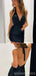 Sexy Black Sheath Deep V-neck Mini Short Prom Homecoming Dresses,CM984