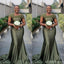 Sexy Green Mermaid Maxi Long Bridesmaid Dresses For Wedding,WG1763