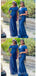 Sexy Blue Mermaid Maxi Long Bridesmaid Dresses For Wedding Party,WG1860