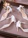 White satin high heels for women stiletto pointed toe bows hollow wedding shoes banquet sequined shoes