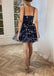 Cute A-line Floral Spaghetti Straps Short Homecoming Dresses,Short Prom Dresses,CM956
