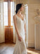 Simple Mermaid Straps V-neck Handmade Lace Wedding Dresses,WD812