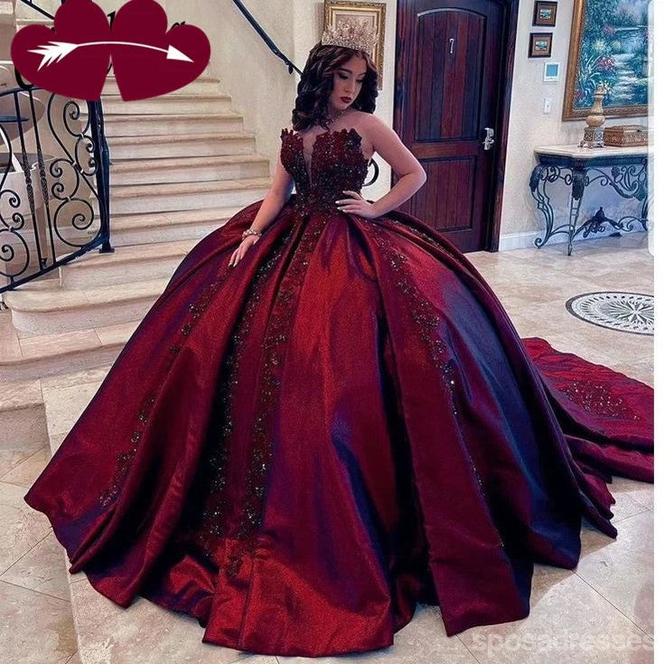 Gorgeous Red A-line Maxi Long Party Prom Dresses Ideas,Evening Gowns,13762