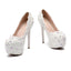 Women's Wedding Shoes Decorative Lace Wedding Heels Bridal Shoes With Beading, H90