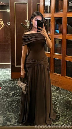 Sexy Brown Mermaid One Shoulder Maxi Long Party Prom Dresses Ideas,Evening Gowns,13914