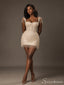 Pearl Beaded Fringe Lace Up Short Mini Dress MN26002