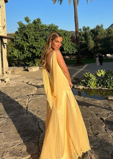 Sexy Yellow V-neck Maxi Long Party Prom Dresses To Impress,Evening Gowns,13917