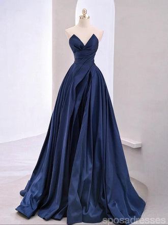 Gorgeous Blue A-line V-neck Long Party Prom Dresses Ideas,Evening Gowns,13900
