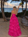 Fuchsia Strapless Tiered Ruffle Ball Gown Prom Dress PD26048