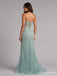 Sage Green Strapless Beaded Prom Dress with High Slit PD26122