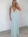 Light Mint Green V-Neck Ruched Prom Dress with Low Back PD26133