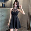 Black A-line Halter Short Homecoming Dresses,Cheap Short Prom Dresses,CM947