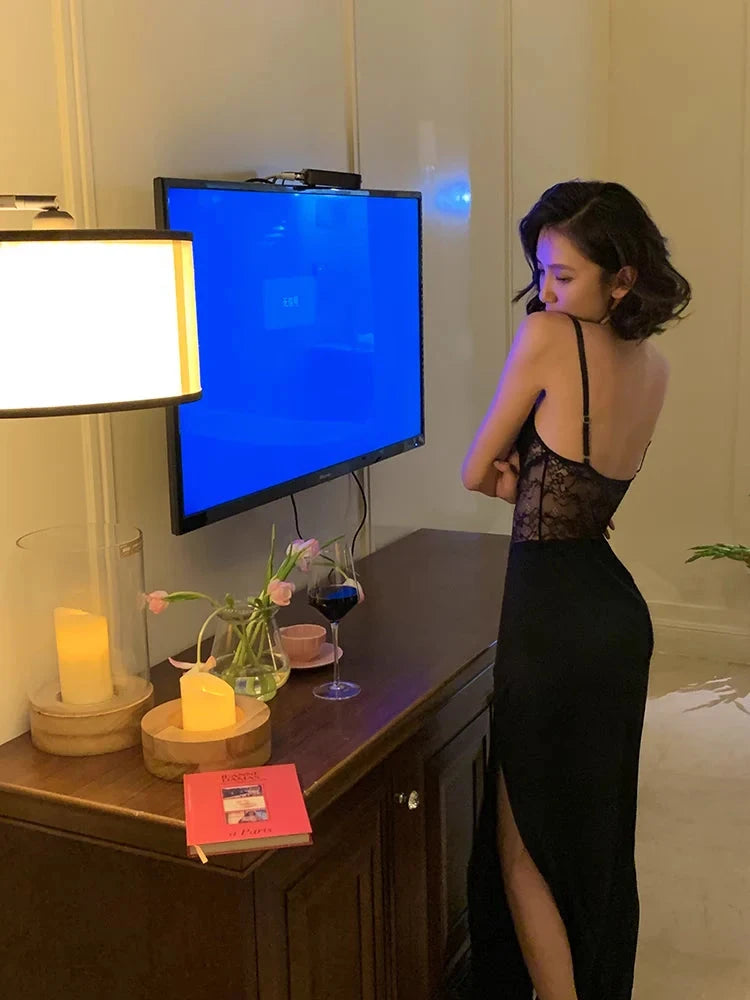 Sexy Black Mermaid Spaghetti Straps Long Party Prom Dresses Ideas,Evening Gowns,13903