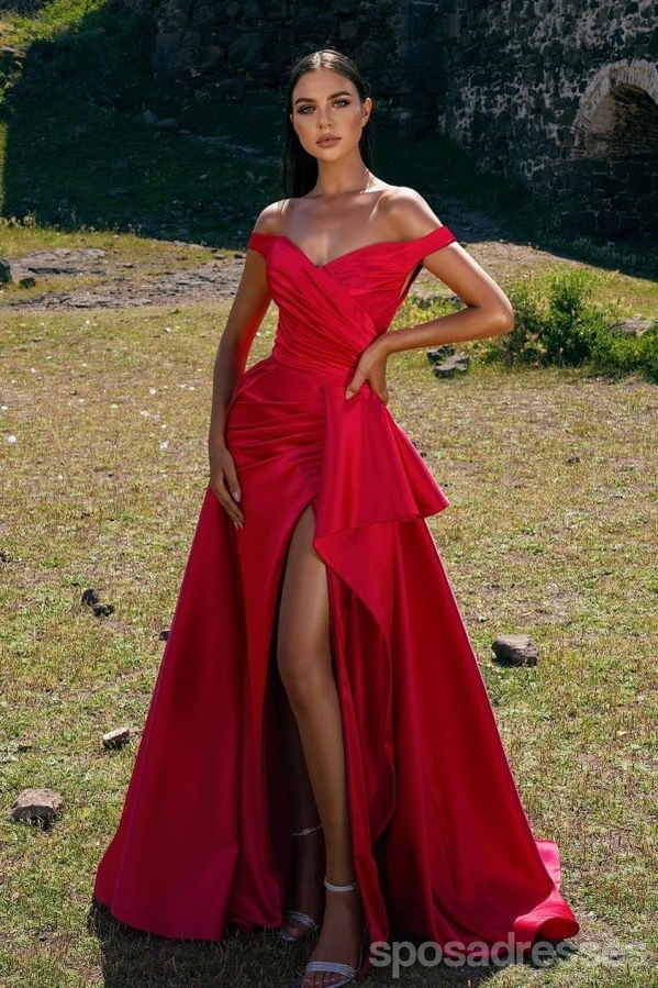 Sexy Red Sheath Off Shoulder Maxi Long Party Prom Dresses Online,13333