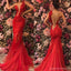 Sexy Red Mermaid One Shoulder Maxi Long Party Prom Dresses, Evening Dresses,13314
