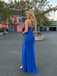 Royal Blue Beaded Sweetheart Corset Ruched Mermaid Prom Dress, 26024