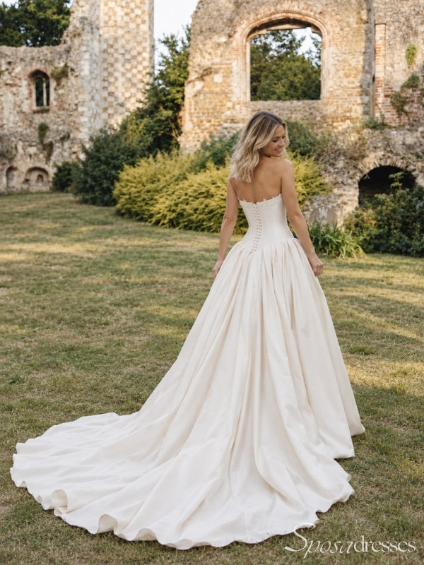 Strapless Corset Ball Gown Wedding Dress with Lace-Up Back WD26016