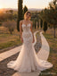 Floral Lace Strapless Mermaid Wedding Dress WD26020