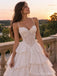Spaghetti Strap Lace Ruffle Ball Gown Wedding Dress WD26025