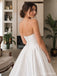 Minimalist Strapless Ball Gown Wedding Dress with Buttons WD26032