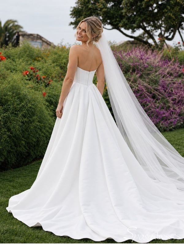 Strapless A-Line Wedding Dress with Pockets WD26036