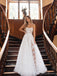 Ivory Lace Strapless Corset High Slit Tulle A Line Long Wedding Dress WD26048