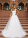 Ivory Lace Square Neck Straps Tulle Ball Gown Long Wedding Dress WD26049