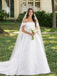 Ivory Off-the-Shoulder A-Line Wedding Dress with V-Back and Train WD26062