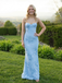 Sweetheart Sheath Embroidered Tulle Prom Dress with Spaghetti Straps, 26021