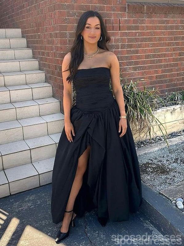 long pretty dresses A-line Real Made Popular Hot Sale Party Women Evening Prom bridalsew Line Lace Long Prom Dress Pretty Black A-line Strapless Maxi