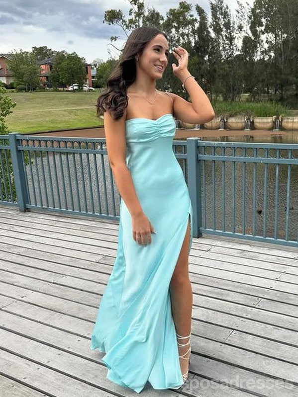 Popular Blue Sheath Sweetheart Side Slit Maxi Long Party Prom Dresses, SposaDresses Popular Blue Sheath Sweetheart Side Slit Maxi Long Party Prom Dresses, SposaDresses