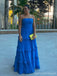 Elegant Blue A-line Strapless Long Party Prom Dresses Ideas,Evening Gowns,13768