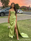 Popular Green Mermaid Side Slit Long Party Prom Dresses,Evening Dress,13361