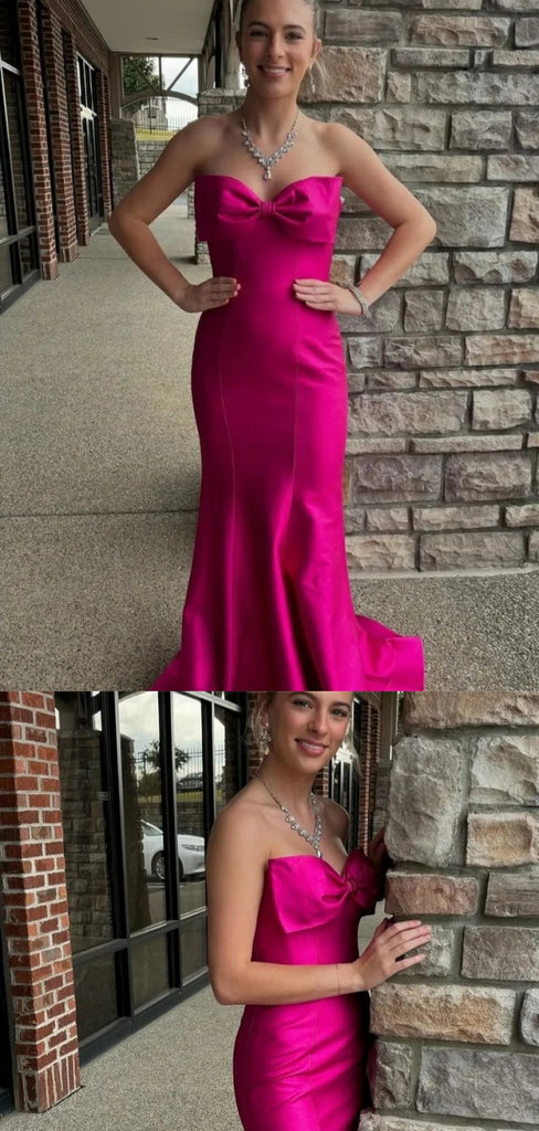 Sexy Hot Pink Mermaid Sweetheart Long Party Prom Dresses Ideas,Evening Gowns,13778